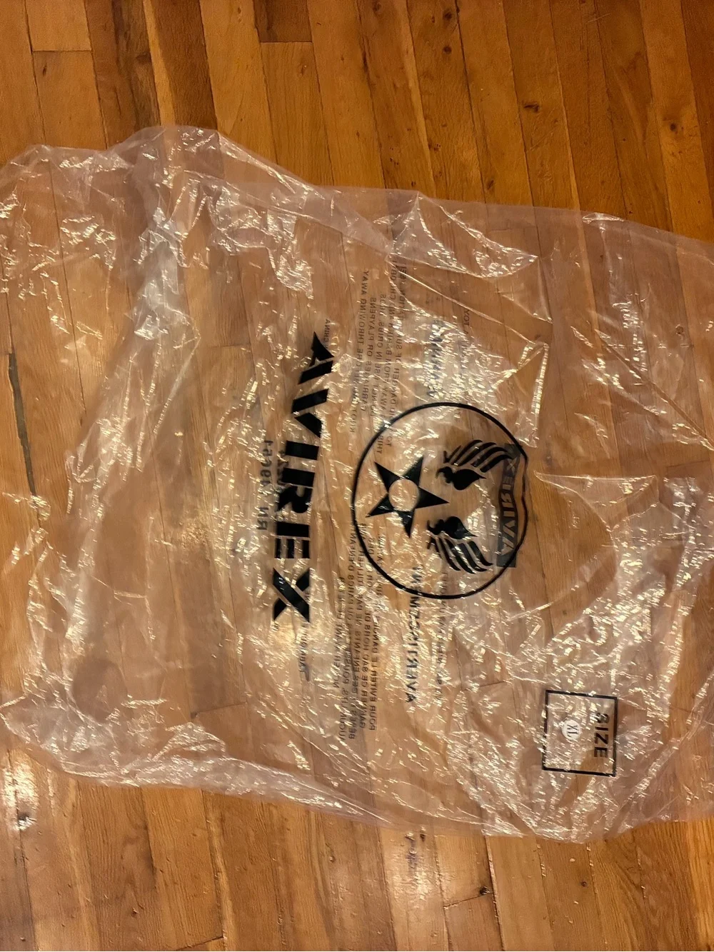 Avirex White Garment Cover with Black Trim and Red Logo